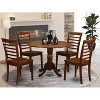 Victorian Kitchen Table Set with Chairs - Round Drop Leaf Dinette Set - Asian Hardwood Dining Room Furniture - 2 of 4