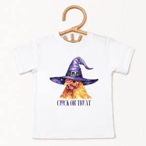 The Juniper Shop Chick Or Treat Watercolor Distressed Toddler Short Sleeve Tee - 1 of 4