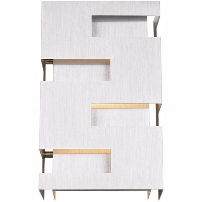 Possini Euro Design Modern Wall Light Sconce Brushed Aluminum Cutout Hardwired 10" High Fixture for Bedroom Bathroom Hallway