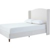 TIRAMISUBEST Tall 54" Upholstered Wingback Queen/King Bed Frame Tall Textured Canvas Chenille Look Minimalist No Box Spring Needed - 2 of 4