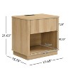 MOEPISY Nightstand with Outlet & USB Port, Modern Bedside Table with Charging Station and Storage Drawer, Natural - 4 of 4