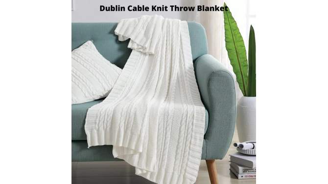 50"x70" Dublin Cable Knit Throw Blanket - VCNY, 6 of 7, play video
