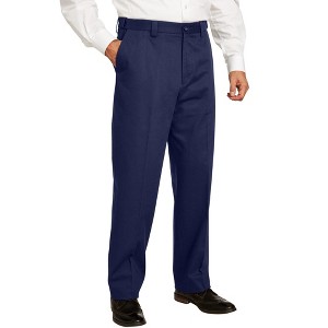 KingSize Men's Big & Tall Classic Fit Wrinkle-Free Expandable Waist Plain Front Pants - 1 of 4
