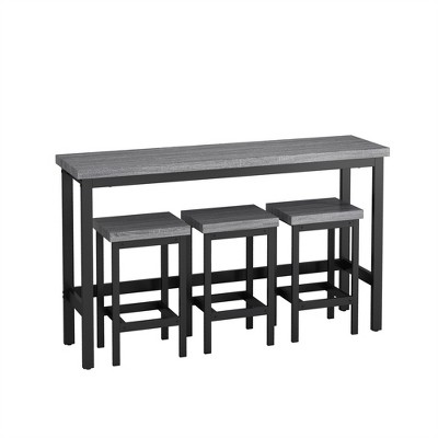 COWLOWN Long Dining Table Set with 3 Stools, Modern Kitchen Dining Set,  MDF & Metal Frame, 160lbs Table/220lbs Stool Load-Bearing