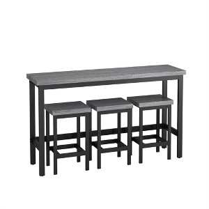 COWLOWN Long Dining Table Set with 3 Stools, Modern Kitchen Dining Set,  MDF & Metal Frame, 160lbs Table/220lbs Stool Load-Bearing - 1 of 4