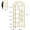Homhougo Bookshelf 6 Tier Arched Bookcase 81.7" Tall Display Racks Geometric Open Storage Shelf Metal Frame Large Modern Book Shelf - 2 of 4