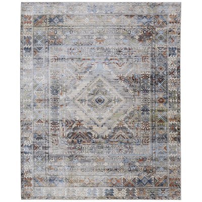 Melrose Transitional Distressed Gray/Red/Blue Area Rug