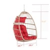 DSVIMOY Egg Chairs, Patio Egg Chair, Outdoor Garden Egg Swing Chair Hanging Chair for Bedroom Living Room, Red, 28.70"*28.5"*55.6" - 2 of 4