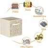 6-Piece Beige Woven Storage Set with PU Handles, Featuring Rattan-Print Fabric Design. - 3 of 4