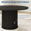 TackView 47-Inch Round Dining Table for 4-6 People - Black Industrial Kitchen Table with Waveform Metal Pedestal Base for Dining Room - 4 of 4