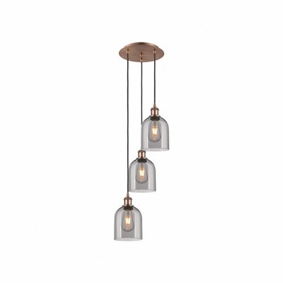 Bella - 3 Light Cord Hung Multi Pendant In Industrial Style-29.25 Inches Tall and 12 Inches Wide