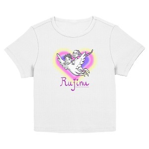 Juniors KPop Demon Hunters Fan Art Rujinu Pink Heart T Shirt - 1 of 4