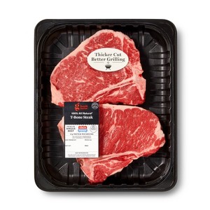 USDA Choice Angus Beef T-Bone Steak - 1.36-3.50 lbs - price per lb - Good & Gather™ - 1 of 4