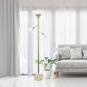 3-Light Floor Lamp with Scalloped Glass Shade - Elegant Designs - 1 of 4
