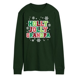 Men's - Instant Message - Holly Jolly Grandpa Long Sleeve Graphic T-Shirt - 1 of 3