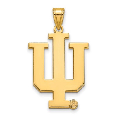 Black Bow Jewelry 10k Yellow Gold Indiana Hoosiers NCAA Extra Large Pendant