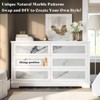 AMERLIFE 54" 6 Drawer Dresser,  Natural Marble Chest of Drawers No Handles, White - 2 of 4