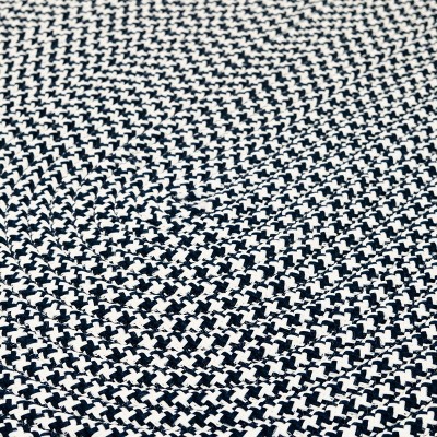 Colonial Mills Milton Houndstooth Tweed Braided Rug, Navy 20" x 30", Oval Shape