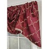 RLF Home 3" Rod Pocket High Quality Fabric Summit Diamond 2-Scoop Empire Valance With Trim for Windows 40" x 25" Wine - 3 of 4