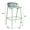 Christopher Knight Home Dee 29" Outdoor Aluminum Barstools with Rope-woven Scallop-shaped Backrest (Set of 4) - 3 of 4