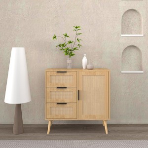 NicBex 3 Drawer Dresser Modern Rattan Chests of Drawers with Wide rawers and Metal Handles Dresser Cabinet for Living Room, Hallway, Entrance - 1 of 4