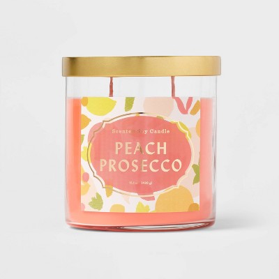 15.1oz Lidded Glass Jar 2-wick Candle Peach Prosecco - Opalhouse™ : Target