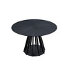 Oversart (1 Table+4 Chairs)Modern Dining Table Set of 5 pcs,Wooden Dining Table and Upholstered Chairs for Living Room Black - 3 of 4