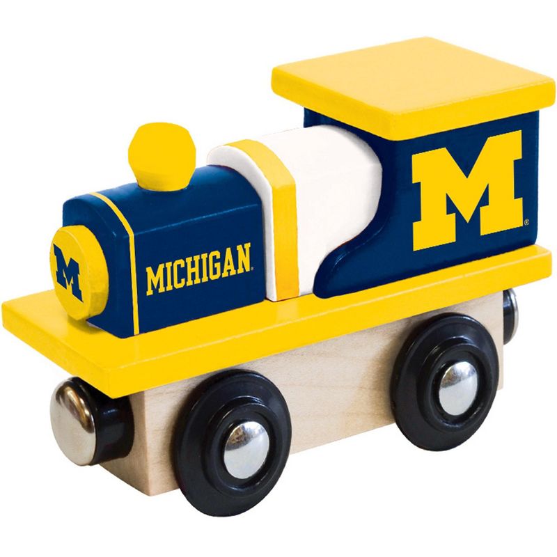MasterPieces Officially Licensed NCAA Michigan Wolverines Wooden Toy Train Engine For Kids, 1 of 4