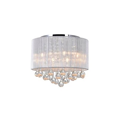 CWI Lighting Water Drop 6 Light Drum Shade Flush Mount With Chrome Finish