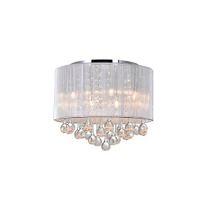 CWI Lighting Water Drop 6 Light Drum Shade Flush Mount With Chrome Finish - 1 of 4