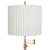 360 Lighting Westbury 36" Tall Skinny Large Traditional End Table Lamp Swing Arm Gold Antique Brass Finish Single White Pleated Shade Living Room - 2 of 4