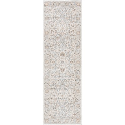 Isabella Isa912 Power Loomed Runner Rug - Cream Beige - 2'2