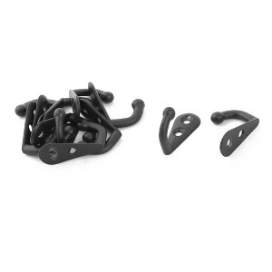Unique Bargains Metal Wall Door Hook Hanger 12 Pcs Black - 1 of 4