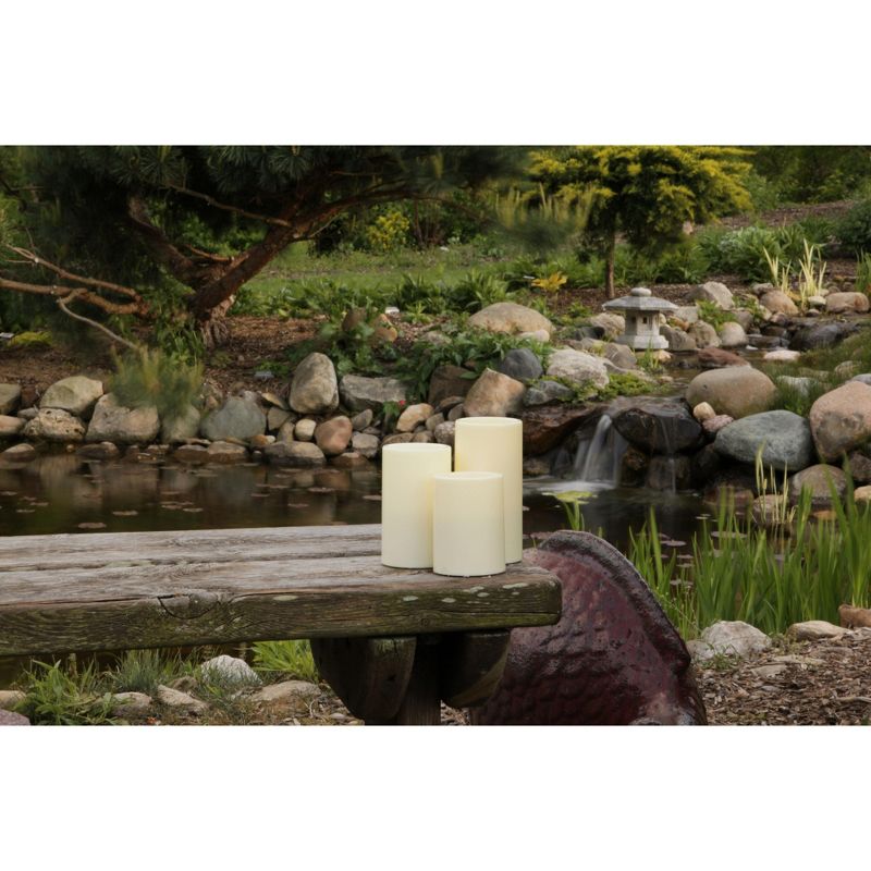 Pacific Accents Flameless 3x3.75 Ivory Resin Melted Top Pillar Candle, 3 of 4
