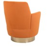 Gulches Velvet Swivel Barrel Chair, Orange with Gold Stainless Steel Base - 2 of 4