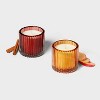 2pk Ribbed Glass Candle Giftset Vanilla Pumpkin and Warm Cider and Cinnamon - Threshold™ - 3 of 3
