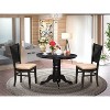 3-Piece Black Finish Solid Wood Top - Dining Room Set - Seats 4 - 2 of 4