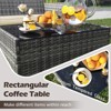 Tangkula Set Of 8 Patio Furniture Set w/Washable Cushions & Tempered Glass Coffee Table - 2 of 4
