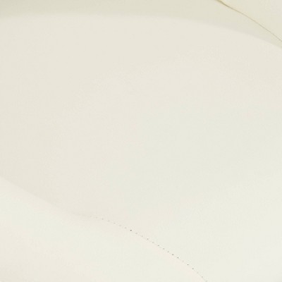 White Faux Leather Armless Adjustable Office Chair with Gold Base