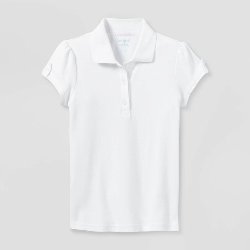 Girls' Short Sleeve Interlock Uniform Polo Shirt - Cat & Jack™, 1 of 7