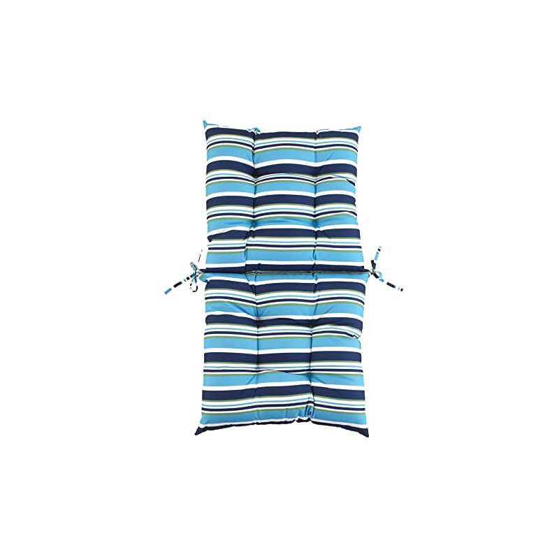 The Lakeside Collection Striped Outdoor Cushion Collection - Blue Stripe High Chair, 2 of 4