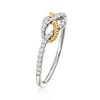 Ross-Simons 0.20 ct. t.w. Diamond Infinity Ring in Sterling Silver and 14kt Yellow Gold - 3 of 4