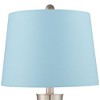 360 Lighting Geoff Modern Table Lamps 26" High Set of 2 Brushed Nickel with USB Charging Port Blue Hardback Drum Shade for Bedroom Living Room Desk - 2 of 4