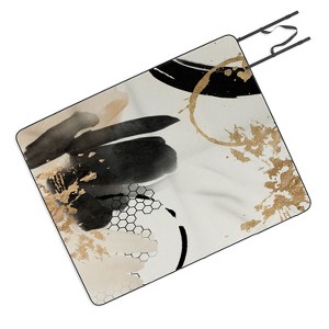 Sheila Wenzel-Ganny Black Ink Abstract Picnic Blanket - Deny Designs - 1 of 3