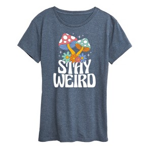 Women's - Instant Message - Stay Weird Mushrooms Short Sleeve Graphic T-Shirt - 1 of 4