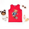 The Juniper Shop Watercolor Soccer Bear Toddler Tank - 3 of 4