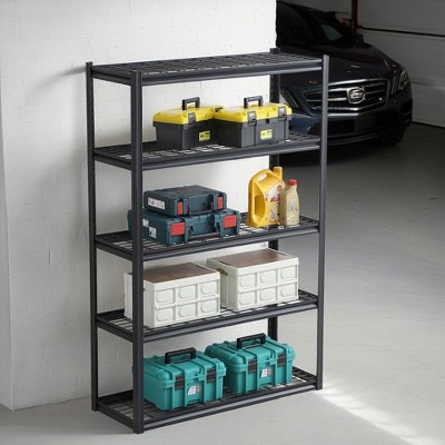 ROOMTEC 5 Tier Heavy Duty Metal Storage Shelves, Adjustable Standing Storage Shelf Units Rack (72"H x 47.2"W x 17.7"D)
