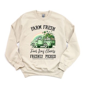 Simply Sage Market Women's Graphic Sweatshirt Farm Fresh Green Truck - 1 of 3