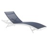 Modway Glimpse Aluminum Mesh Outdoor Patio Poolside Deck Chaise Lounge Chair in White Navy - 2 of 4