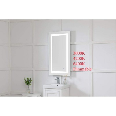 Helios 20" x 36" Silver LED Bathroom Vanity Mirror